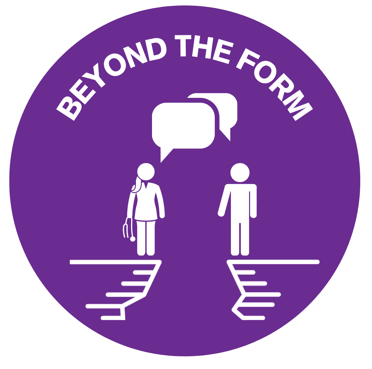 Beyond the Form logo: two people attempting to talk across a divide. Underneath are the CT:IQ and VCCC Alliance logos